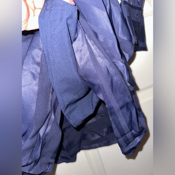 NWT MILLY women’s navy Jordan striped satin faux wrap dress L office formal - Picture 12 of 16